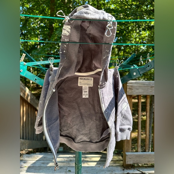 Carter’s Grey Outer Space Hoodie 12m - Picture 2 of 11